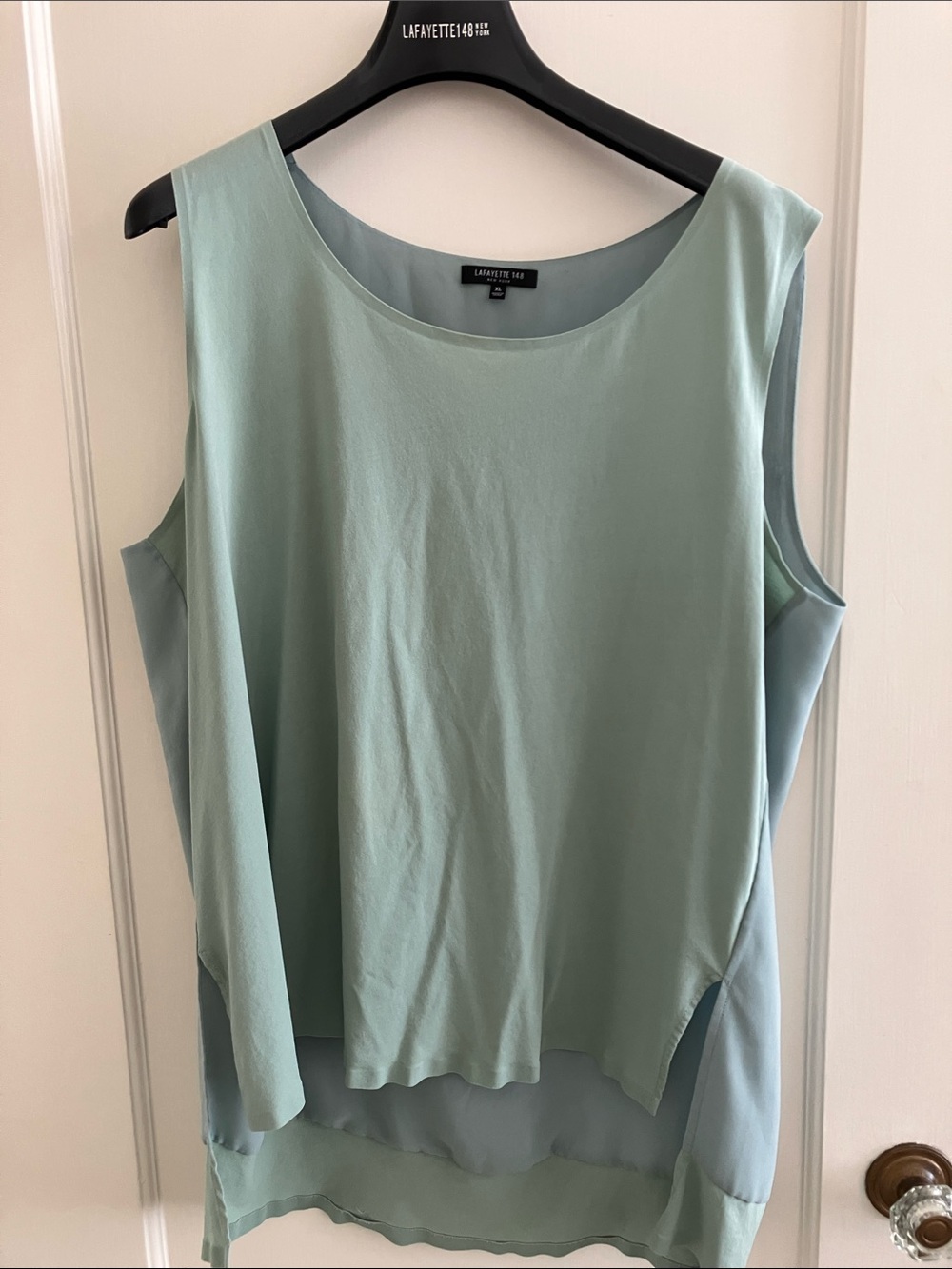 Lafayette 148 New York Mixed Media Sleeveless Top